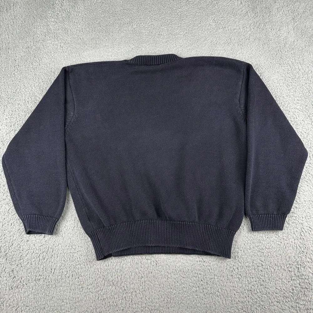 Vintage Guess Sweater Adult Medium Black Spell Out Flowers Embroidred 90s